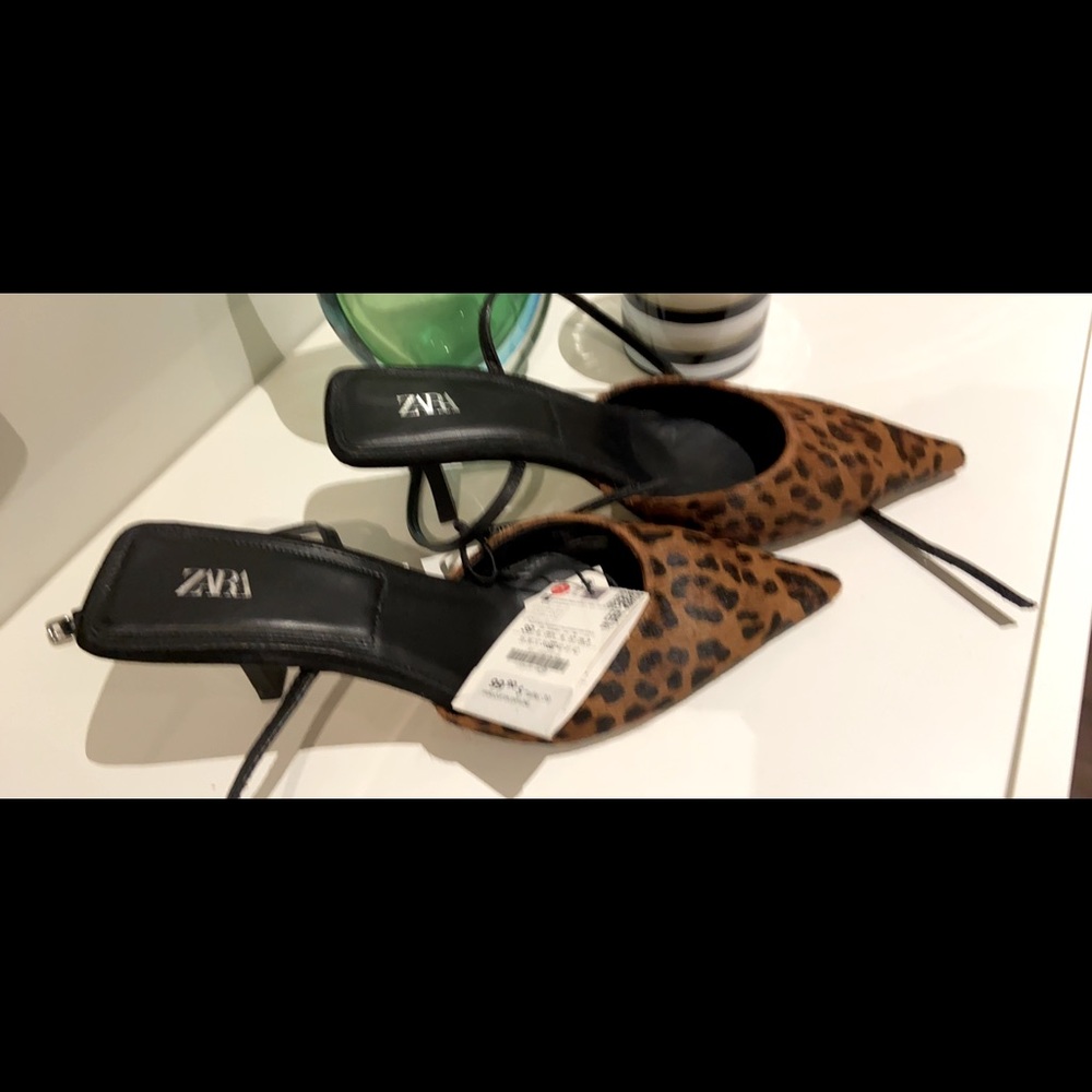 Zara animal print high heel shoes